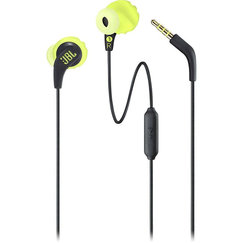 Foto van Jbl endurance run in ear oordopjes kabel sport lime headset, bestand tegen zweet