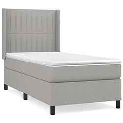 Foto van The living store boxspringbed - pocketvering 90x190 cm - lichtgrijs