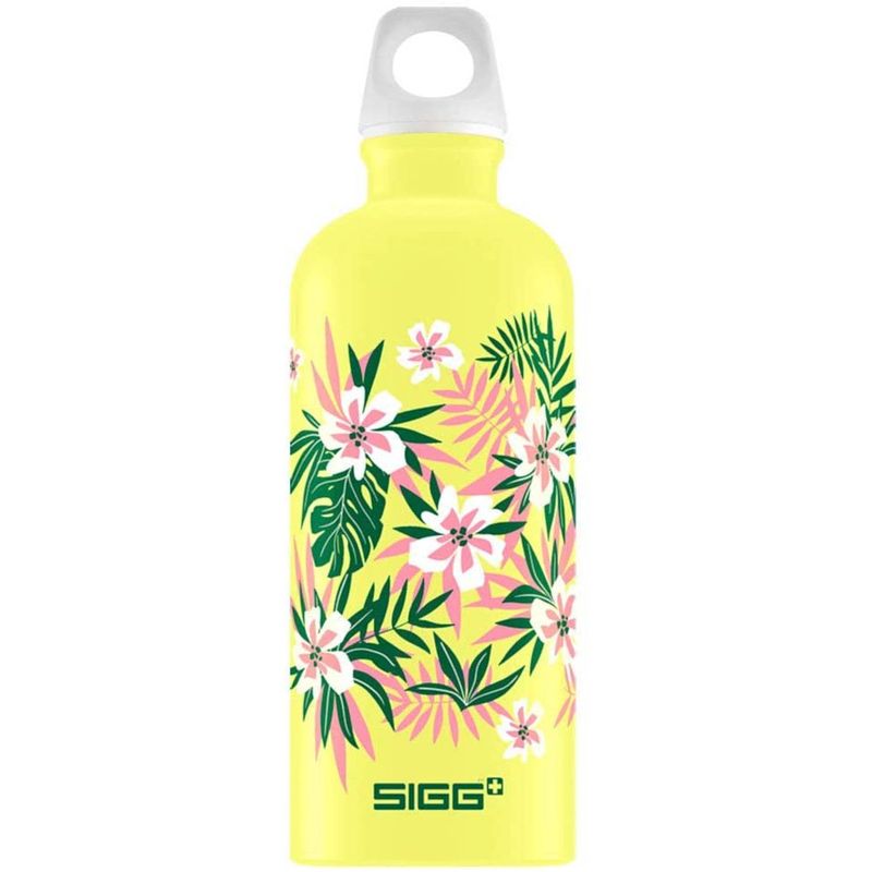 Foto van Sigg drinkfles lucid florid 0,6 liter 7,1 cm aluminium geel