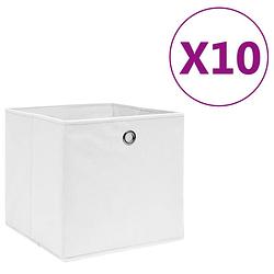 Foto van Vidaxl opbergboxen 10 st 28x28x28 cm nonwoven stof wit