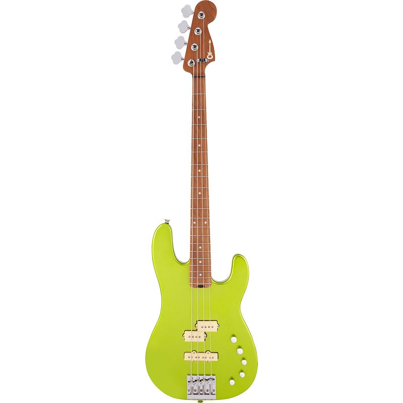 Foto van Charvel pro-mod san dimas bass pj iv cm lime green metallic elektrische basgitaar