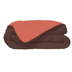 Foto van Poyet motte dekbed microfiber 400 g / m² calgary chocolate & coral 220x240cm