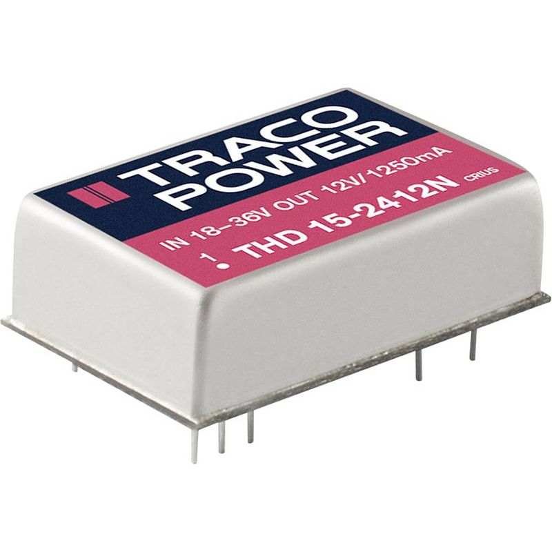 Foto van Tracopower thd 15-1213n dc/dc-converter, print 12 v/dc 15 v/dc 1000 ma 15 w aantal uitgangen: 1 x