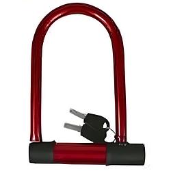 Foto van Fiets beugelslot rood - 15 x 20 cm - fietsslot