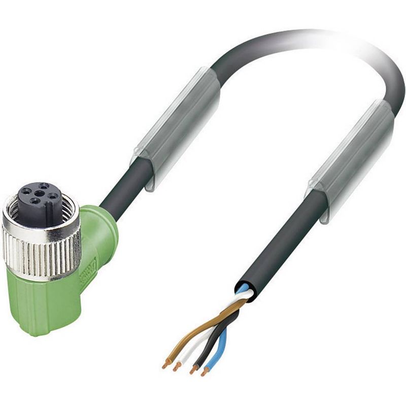 Foto van Phoenix contact 1668247 sensor/actuator connector, geassembleerd m12 aantal polen: 4 bus, haaks 5.00 m 1 stuk(s)