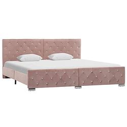 Foto van Vidaxl bedframe fluweel roze 180x200 cm