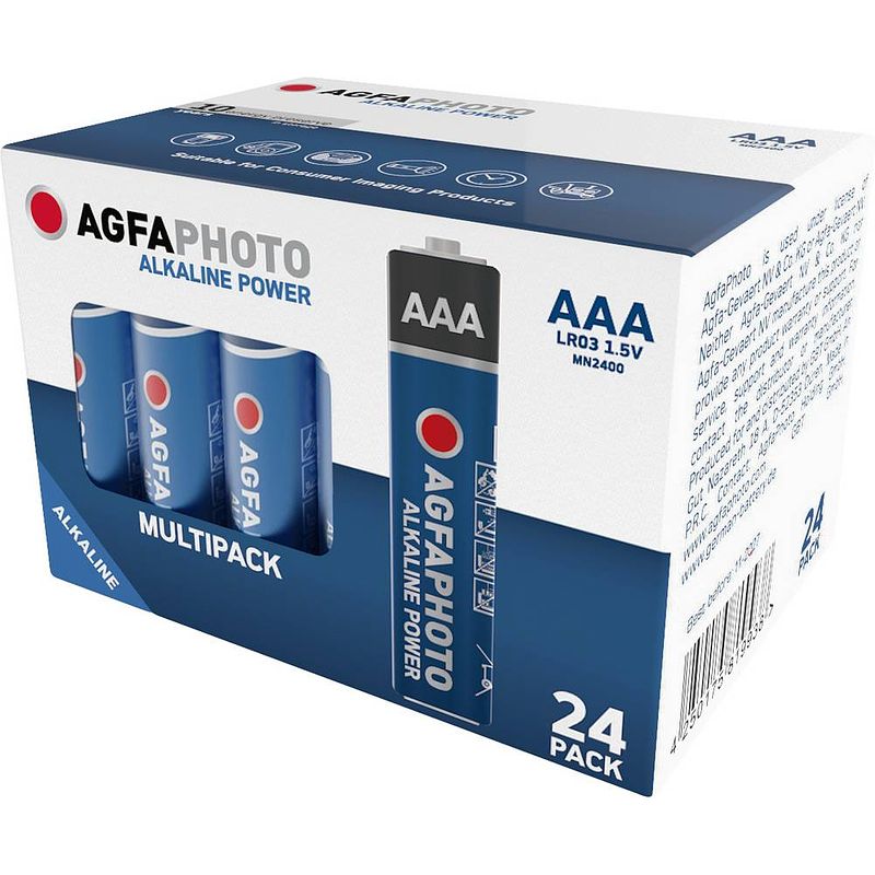 Foto van Agfaphoto aaa batterij (potlood) power lr03 alkaline 1.5 v 24 stuk(s)