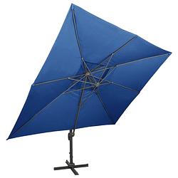 Foto van The living store parasol solis - tuinparasol 400x300x274 cm - azuurblauw