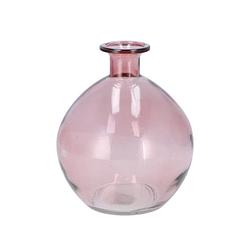 Foto van Dk design bloemenvaas rond model - helder gekleurd glas - zacht roze - d13 x h15 cm - vazen