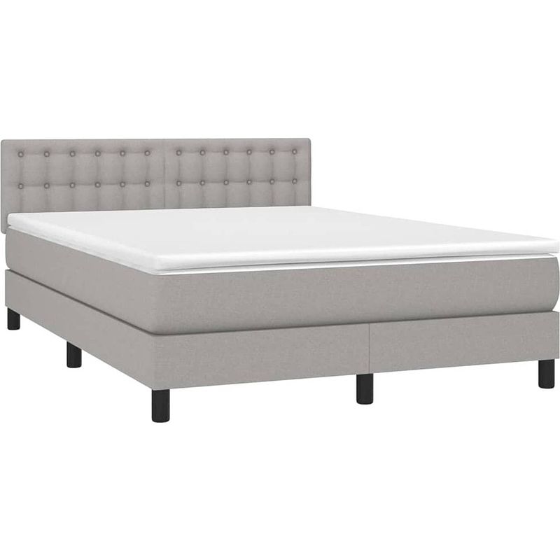 Foto van The living store boxspring bed - led - hoofdbord verstelbaar - pocketvering matras - huidvriendelijk - 203x144x78/88cm