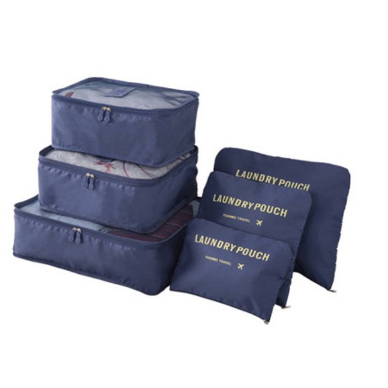 Foto van Packing cubes - 6 stuks - koffer organiser - navy