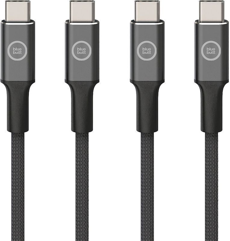 Foto van Bluebuilt usb c naar usb c kabel 1,5m nylon zwart duo pack