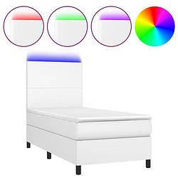 Foto van The living store boxspring bed - kunstleer - led verlichting - pocketvering - topmatras