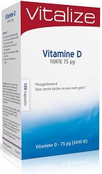 Foto van Vitalize vitamine d forte 75mcg capsules 120st