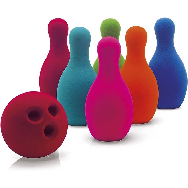 Foto van Rubbabu - bowling set (6 pins, 1 bal)