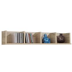 Foto van Fmd wandschap met 4 vakken 92x17x16,5 cm eikenkleurig