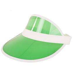 Foto van Verkleed zonneklep/sunvisor - voor volwassenen - groen/wit - carnaval hoed - verkleedhoofddeksels