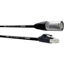 Foto van Cordial cse 5 nh 7 rj45 netwerkkabel, patchkabel cat 6a s/ftp 5.00 m zwart pur-mantel, afscherming gevlochten, pair afscherming, folie afscherming 1 stuk(s)