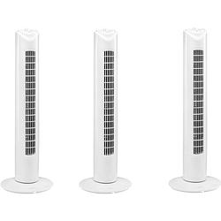 Foto van 3 stuks ventilator - torenventilator - torenventilator ventilator zuil wit - fan tower - torenventilator kopen