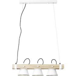 Foto van Brilliant plow 82173/05 hanglamp led e27 30 w wit, hout (licht)