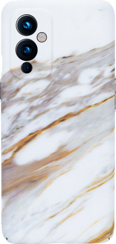 Foto van Bluebuilt white golden grey marble hard case oneplus 9 back cover