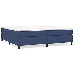 Foto van The living store boxspringframe - blauw - 203 x 200 x 35 cm - 100% polyester