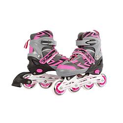 Foto van Toys amsterdam inlineskates junior aluminium roze/grijs mt 35-38