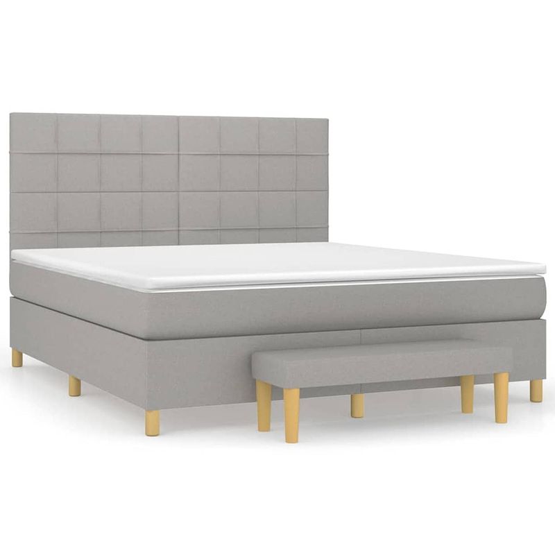 Foto van The living store boxspring bed - pocketvering matras - middelharde ondersteuning - huidvriendelijk topmatras -