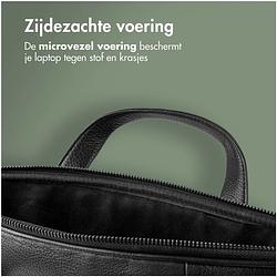 Foto van Accezz leather laptoptas 16 inch laptop tas zwart