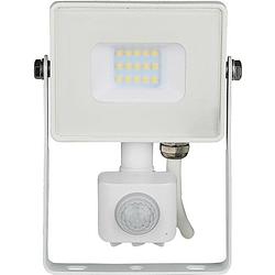 Foto van Led bouwlamp 10 watt met sensor - led schijnwerper - viron dana - natuurlijk wit 4000k - mat wit - aluminium - samsung