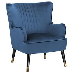 Foto van Beliani varberg - fauteuil-blauw-fluweel