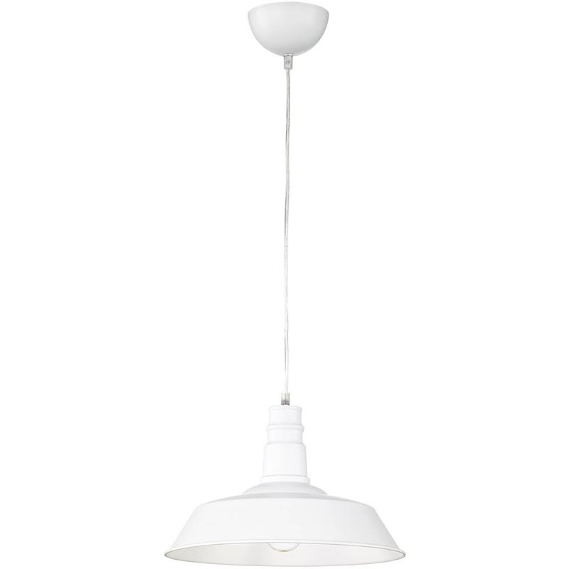 Foto van Led hanglamp - hangverlichting - trion wulo - e27 fitting - rond - mat wit - aluminium