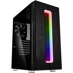 Foto van Kolink nimbus rgb midi-tower pc-behuizing zwart 1 voorgeïnstalleerde ventilator, geïntegreerde verlichting, zijvenster, stoffilter