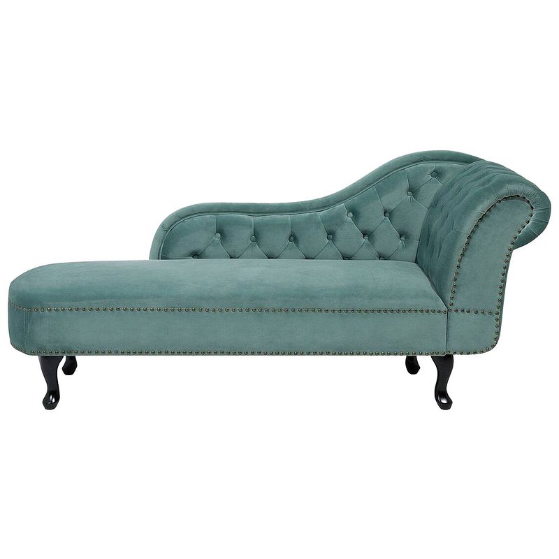 Foto van Beliani nimes - chaise longue-groen-fluweel