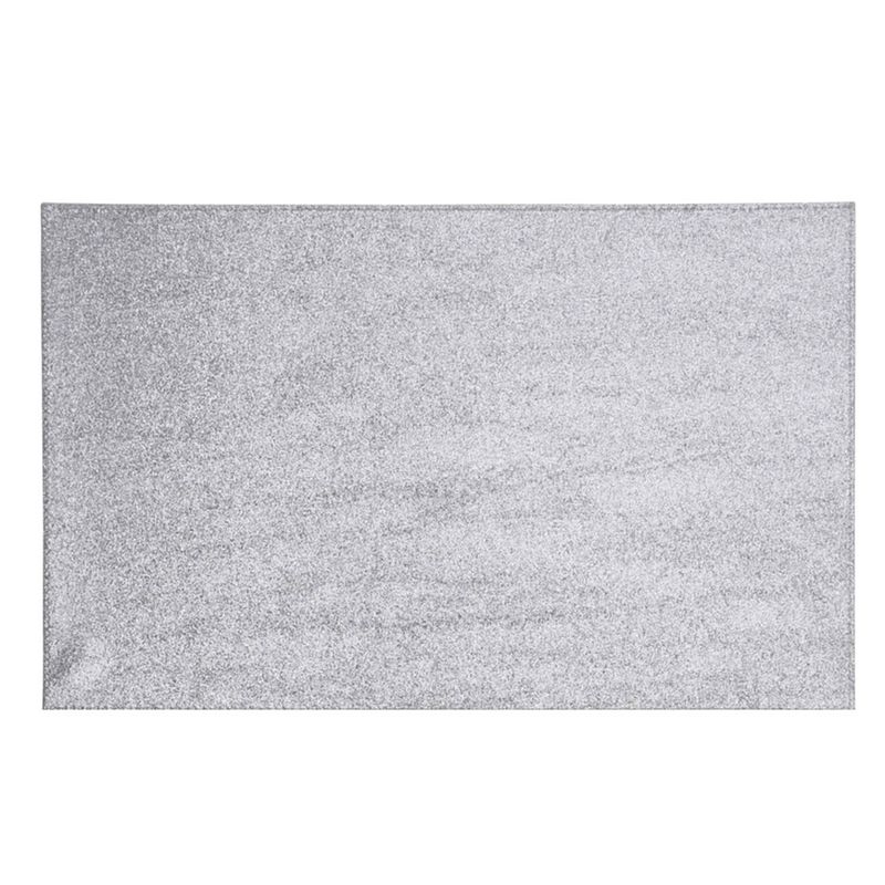 Foto van 1x diner/kerstdiner placemats zilver met glitter 44 x 29 cm - placemats