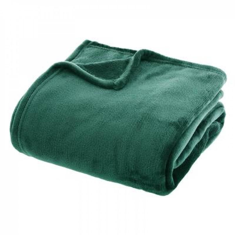 Foto van Casa di elturo flanellen fleece plaid groen - xl 180 x 230 cm