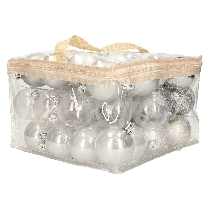 Foto van Cosy & trendy kerstballen assorti 6 cm - zilver (48 stuks)