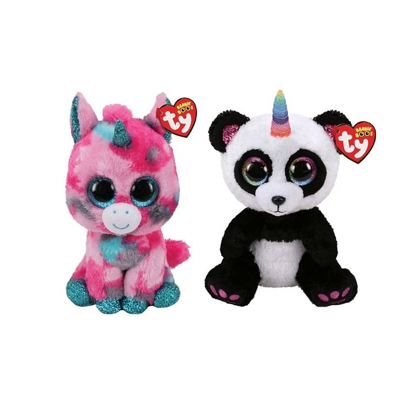 Foto van Ty - knuffel - beanie buddy - gumball unicorn & paris panda