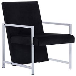 Foto van The living store fauteuil armstoel - 53x69x73cm - zwart