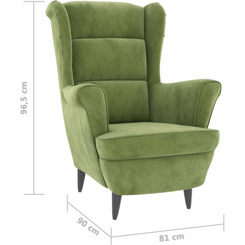 Foto van The living store fluwelen fauteuil - lichtgroen - 81 x 90 x 96.5 cm (b x d x h)