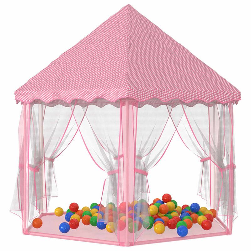 Foto van Vidaxl prinsessenspeeltent met 250 ballen 133x140 cm roze