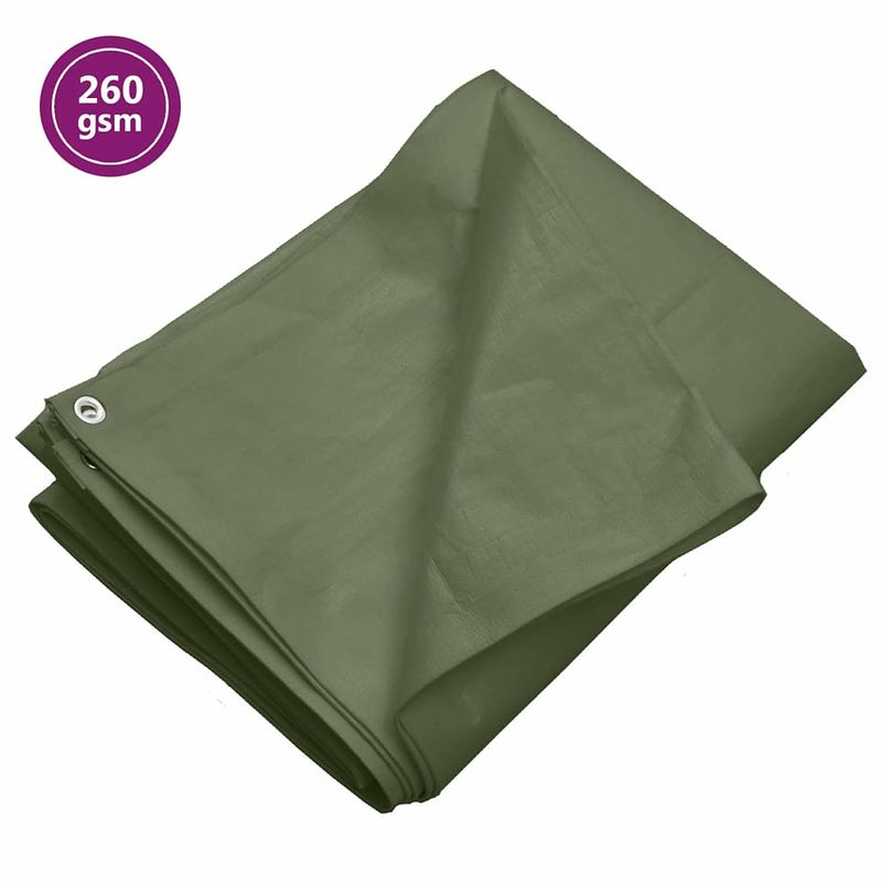 Foto van Vidaxl dekzeil 260 g/m² 8x8 m hdpe groen