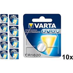 Foto van Varta professional electronics cr1620 6620 70mah 3v knoopcelbatterij - 10 stuks