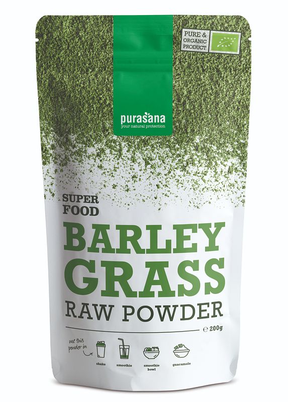Foto van Purasana barley grass raw powder