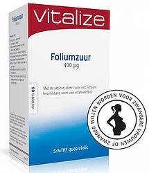 Foto van Vitalize foliumzuur 400mcg tabletten