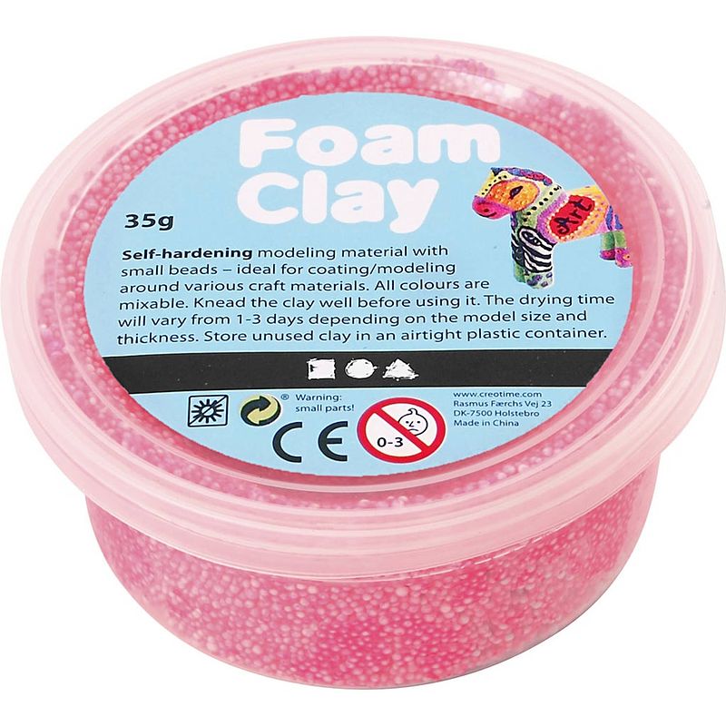 Foto van Foam clay klei neon roze 35 gram (78926)