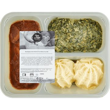 Foto van Vers aan tafel stoofpotje met andijvie a la creme en puree 500g bij jumbo