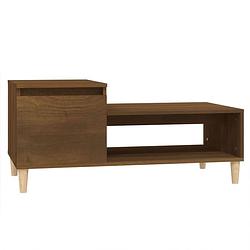 Foto van The living store salontafel - bruineiken - 100 x 50 x 45 cm (l x b x h) - duurzaam materiaal