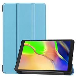 Foto van Basey samsung galaxy tab a 8.0 (2019) hoesje kunstleer hoes case cover samsung galaxy tab a 8.0 (2019)-lichtblauw