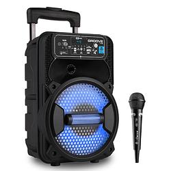 Foto van Idance groove119 bluetooth party speaker - met discoverlichting en microfoon - karaoke set - zwart